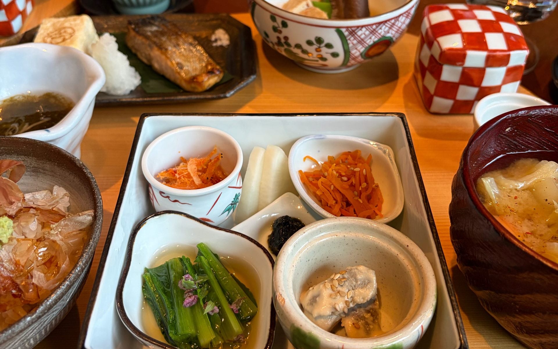 A table of small dishes
