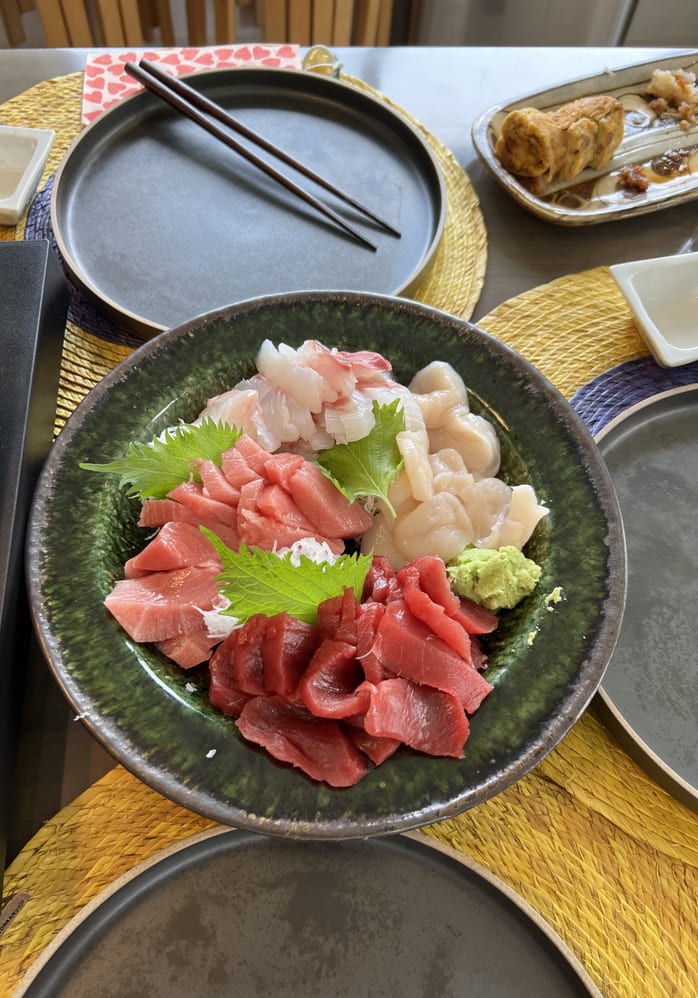 Sashimi from the morning’s market