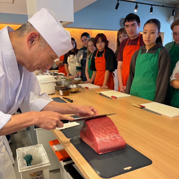 Chef Shinji at the counter